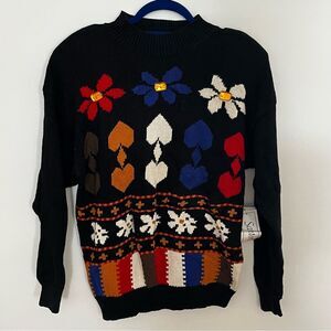 Vintage Santoria Sweater Gemstone Abstract NWT Deadstock Medium Colorful Heart